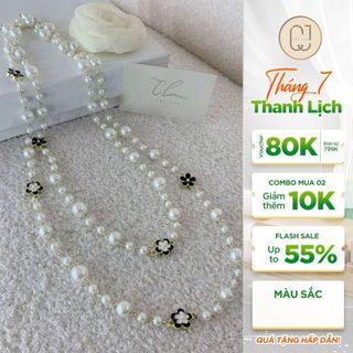 Vòng ngọc dáng dài mix hoa đen