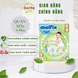 Tã/bỉm quần Molfix Thiên nhiên Ultra /M84/L76/XL70/XXL64/XXXL24 (Hàng tặng kèm tùy thời điểm )