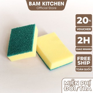 Cước rửa chén 2 lớp Bam KITCHEN có mút tạo bọt chuyên rửa chén bát cao cấp MRC03F
