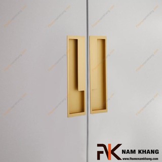 Tay nắm âm cửa tủ màu vàng NK438-V ( Màu Vàng)