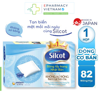 Bông tẩy trang Silcot Nhật Bản Hộp 82 miếng cao cấp - Bông Silcot Unicharm