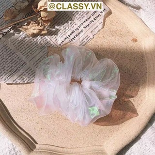 Dây cột tóc Classy phi bóng trơn màu trắng, có thể làm phụ kiện đeo tay cho bạn nữ PK1168
