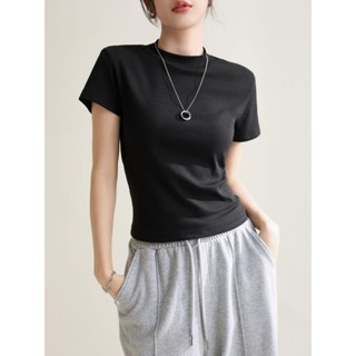 Áo Thun Cổ Cao Dáng Ôm Fashion TKV 4 Màu Đen Trắng Đỏ Nâu Mẫu Mới Phong Cách Hàn Quốc