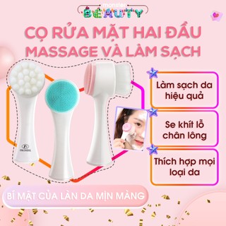 Cọ rửa mặt và tẩy da chết 2 đầu - massage mặt nhẹ nhàng - monster beauty