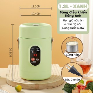 Nồi điện đa năng nồi mini văn phòng cắm điện cao cấp lòng nồi tráng men chống dính dung tích 0.8L