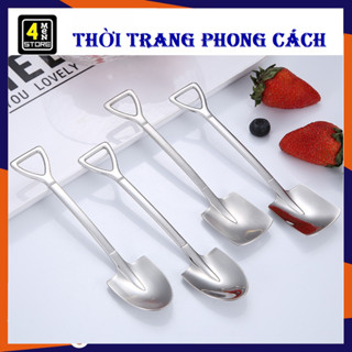 Thìa Inox Hình Xẻng Đầu Vuông Sáng Bóng Không Gỉ - Muỗng Múc Kem - Muỗng Inox, Thìa Súp, Thìa Ăn Cơm Phong Cách Châu Âu