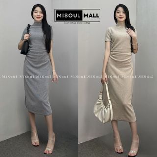 Đầm Nữ Ôm Body Cộc Tay Dáng Dài Xẻ Sau MiSoul Dáng Suông Co Giãn MiSoul 242