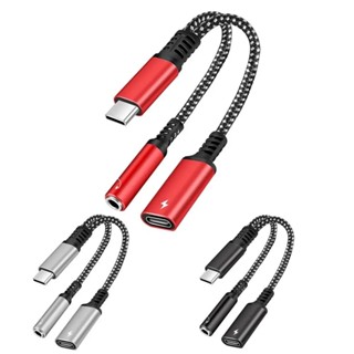 Jack chuyển đổi hai đầu từ type C sang tai nghe 3.5mm và type C sạc nhanh 30W hỗ trợ mic cho điện thoạị android.và 15 cđ
