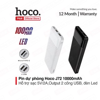 Pin sạc sự phòng Hoco J72 dung lượng 10000mAh 2 cổng USB  có đèn LED báo sạc