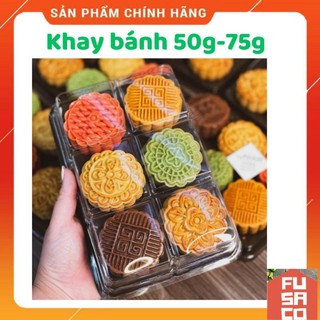 Khay 6 bánh trung thu 75gr/hộp đựng bánh mochi, bánh qui 75g
