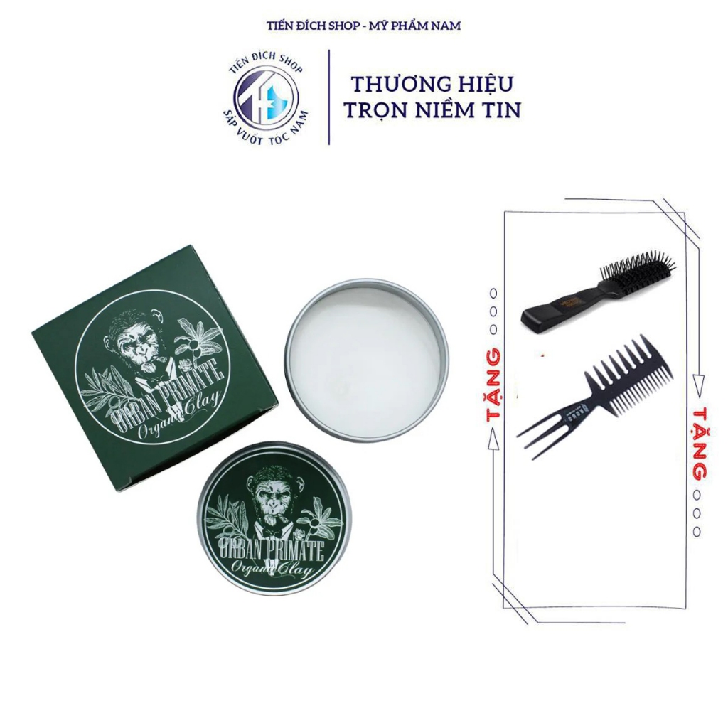 [CHÍNH HÃNG] Sáp vuốt tóc Urban Primate Organic Clay 90ml 100% Thái Lan + Tặng Lược
