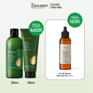 SPECIAL COMBO gội xả bưởi không sulfate giảm gãy rụng tóc Cocoon - tặng 1 Serum Sachi phục hồi tóc Cocoon 70ml