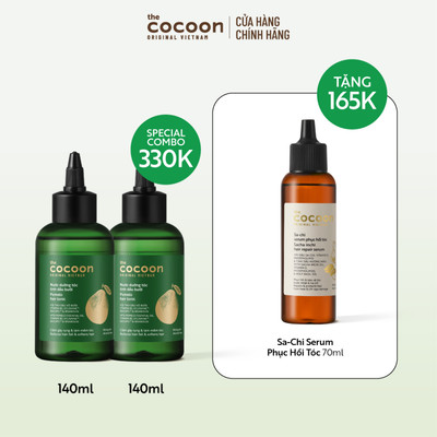SPECIAL COMBO 2 chai Nước Dưỡng Tóc Tinh Dầu Bưởi 140ml - tặng Serum Sachi phục hồi tóc Cocoon 70ml