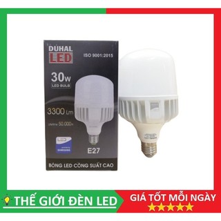 Bóng đèn led trụ duhal 30w, 40w trắng đuôi e27 hàng chính hãng