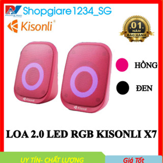 Loa Máy Tính Để Bàn Mini Led Rgb 2.0 Kisonli X7 Màu Hồng Dễ Thương