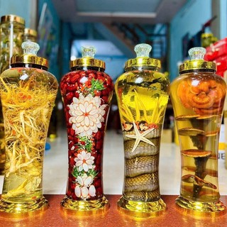 Bình sâm nắp vàng, đế vàng dung tích nhỏ 3l, 4l, 5l, 6l