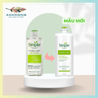 Nước tẩy trang Simple Micellar Cleansing Water (200ml/400ml) Mẫu Mới