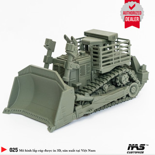 Mô hình máy xúc quân sự Bulldozer 1/48, mô hình lắp ráp xe công trình, Mô hình máy cày.