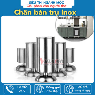 Chân bàn trụ inox , phụ kiện nội thất bàn , chân đỡ bàn , chân tủ -1 chiếc