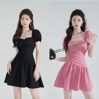 (Hồng-Đen) Đầm Bigsize 50-90Kg Chất Đũi Vân Mềm Mát, Dễ Thương, Gọn Dáng, Đi Làm, Đi Tiệc, Đi Chơi - D124 - Ú Xinh Store