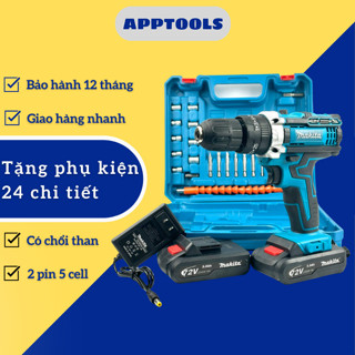  Máy khoan pin cầm tay Makita 72v máy bắn vít 3 chức năng tặng phụ kiện 24 chi tiết 