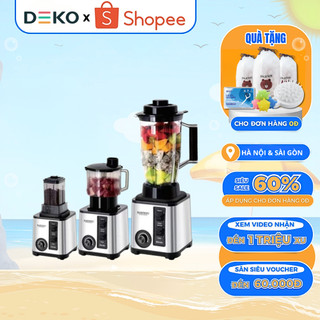 Máy xay sinh tố công nghiệp deko 3 cối xay, máy xay đa năng, xay thịt, xay hạt, xay ngũ cốc siêu khỏe