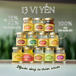 [Tặng 1 hũ] Yến tươi chưng sẵn Phú Hưng mix vị tăng cường sức đề kháng cho người già người ốm Hộp quà 6 hũ x 70ml