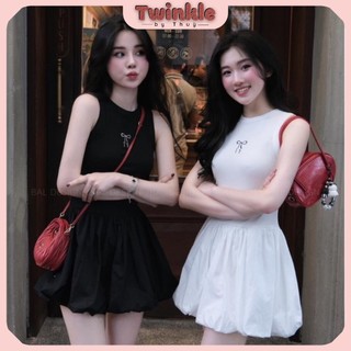 Đầm Bí Ba Lỗ Ôm Body  Đính Nơ, Váy 3 Lỗ Dáng Phồng Siêu Xinh Twinkle By Thùy