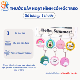 Thước dây đo có móc treo và nút bấm tiện lợi 1m5 TXstar siêu cute tiện ích