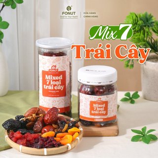 Mix 7 trái cây sấy dẻo Fonut 500g -350 trái cây sấy chua ngọt ăn vặt cho mẹ bầu, ăn kiêng healthy