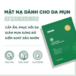 Mặt Nạ Caryophy Portulaca Hỗ Trợ Giảm Mụn (1 Miếng)