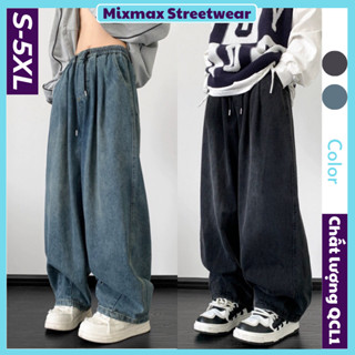 [SẴN HOẢ TỐC-CÓ BIG SIZE] Quần bò jeans ống rộng wash form baggy oversize chiết gấu Nhật Bản màu retro cạp chun hiphop