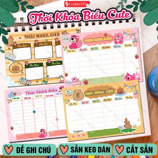 Thời khóa biểu capybara, gấu dâu cute 🌈𝑭𝒓𝒆𝒆𝒔𝒉𝒊𝒑 decal dán thời khóa biểu gấu dâu, capy tiện lợi ghi chú