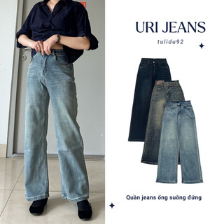 Quần Jean Ống Rộng "Uri Jeans" Tulidu, Ống Đứng Rộng Chất Co Giãn Vải Cotton Jeans Cao Cấp [S90]
