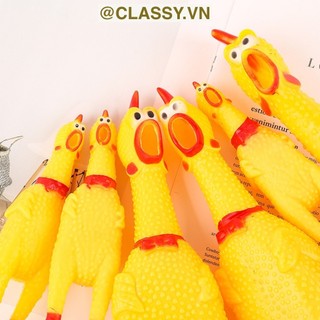 Đồ chơi thú vị Classy bằng nhựa dẻo cho bé và thú cưng hình chú gà, phát ra tiếng kêu giúp giải tỏa căng thẳng PK607