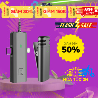 Micro Thu Âm Cài Áo Đa Năng D55 Pro - 3 Cổng cắm Đa Năng- Hỗ Trợ Thu âm Quay Video, Livestream - Chính Hãng HULAKO