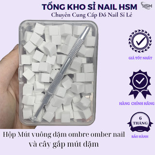 Bút kẹp mút dặm ombre chuyên dụng - Sét bông mút dặm ombre vuông, nail-HSM
