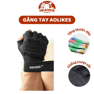Găng Tay Tập Gym Có Đai Quấn Cổ Tay Chính Hãng AOLIKES 109 Chất Lượng Cao