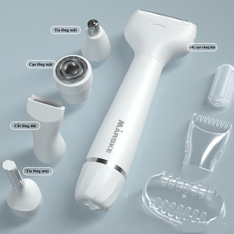 Máy Cạo Lông Đa Năng 5 IN 1 MARSKE, Cạo Lông mày, Bikini, Lông Mũi, Không kích ứng da, an toàn