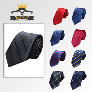 Cà Vạt Nam Tự Thắt KING caravat công sở trơn hàn quốc Đen sọc Xanh Đỏ bản 6cm 8cm giá xưởng C54