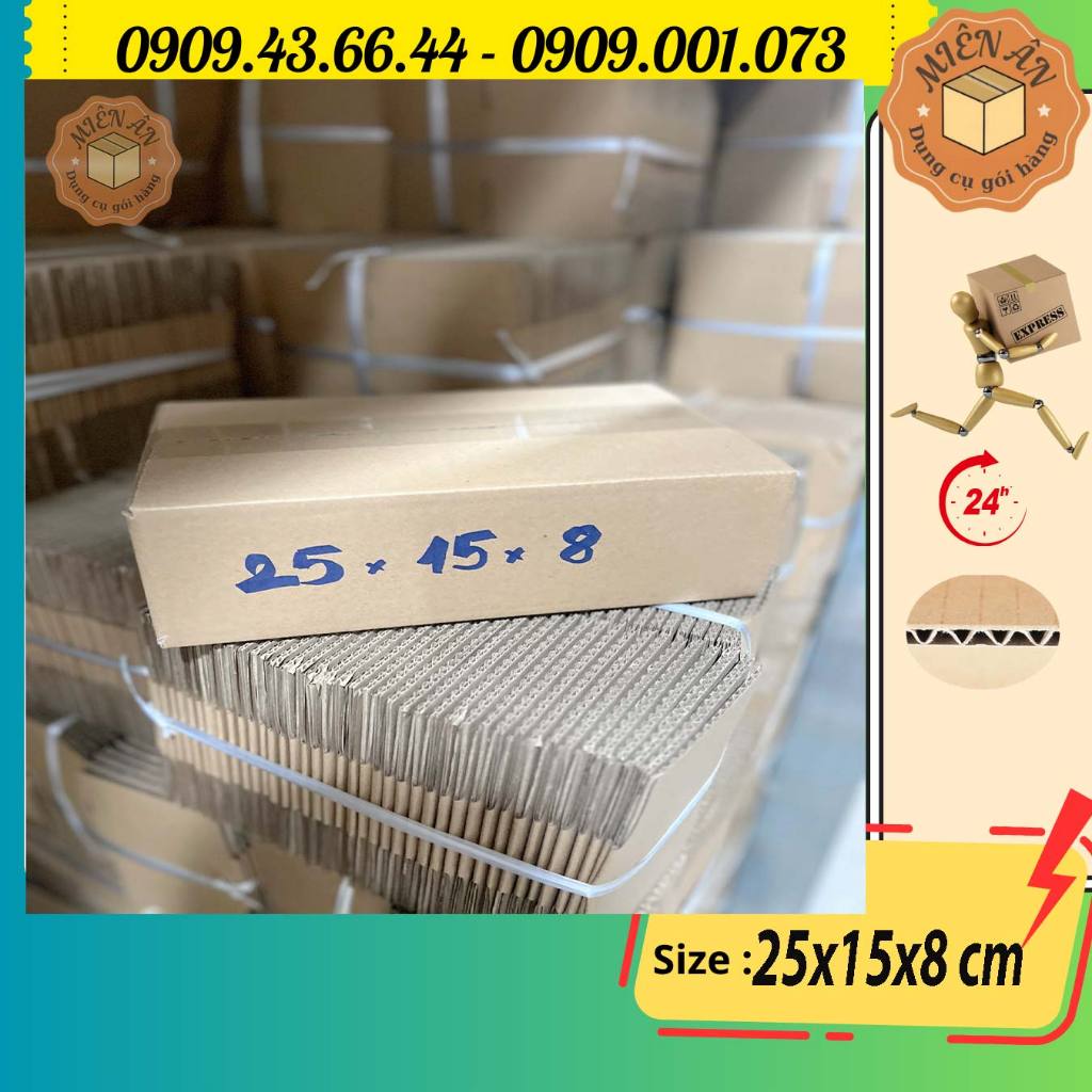 Hộp Giấy P63 Size 25X15X8 Cm, Thùng Carton Gói Hàng Everest