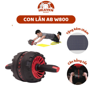 Con Lăn AB W800 Pro TẬP BỤNG Khổng Lồ Hầm Hố Có Lò Xo Trợ Lực - Tặng Miếng Lót Chân