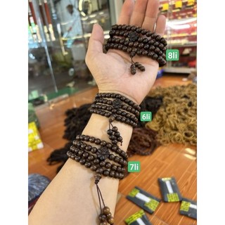 vòng gỗ mun công 108 hạt mix sen