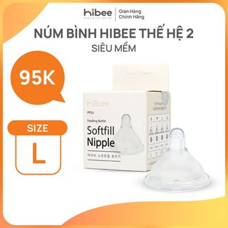 Núm bình Hibee - 2 van thoát khí - Size L 6-9m/Hộp 1 núm