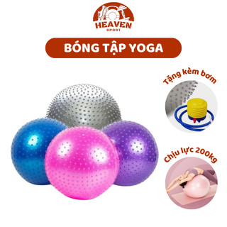 Bóng Tập YOGA,GYM Massage Cao Cấp 65cm dày 2mm chống nổ [Tặng Bơm và phụ kiện]