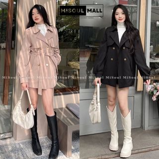 Áo mangto nữ bigsize khoác choàng bên ngoài misoul mall, áo khoác choàng phong cách hàn quốc 239