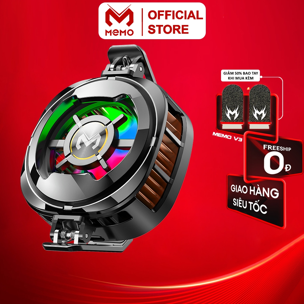 Quạt tản nhiệt điện thoại MEMO CX06 đóng đá siêu lạnh công tắc 3 chế độ gió tăng fps chơi game liên 