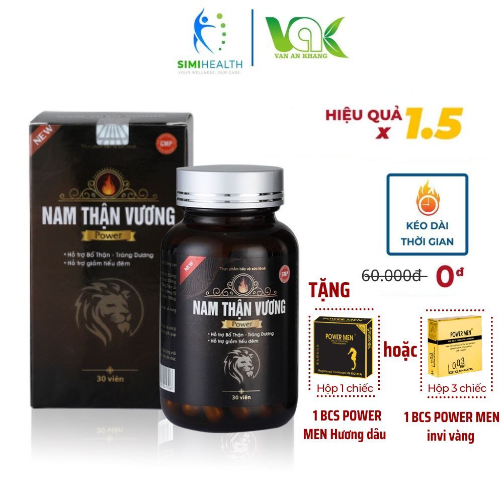 Tăng cường sinh lý nam giới Nam Thận Vương Power bổ thận tráng dương sinh lực li bồi bổ sức khoẻ. Hộp 30 viên