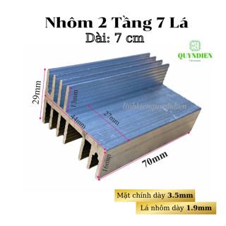 Nhôm tản nhiệt 2 tầng 7 cánh dài 7cm nhôm 2 vế 70x44x29mm-Linh kiện điện tử QUỲNH DIỄN