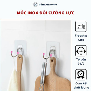 Móc Cường Lực Inox Dán Tường Dạng Móc Đôi